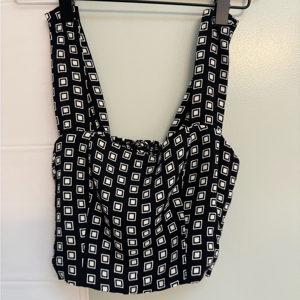 Reformation top black and white